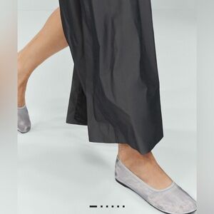 Mango Silver Flats with Elastic Straps